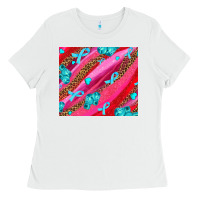 White cancer boxing gloves and cancer ribbon Ladies Tee - AdoDesignShop