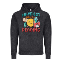Vintage Black happiest when i'm reading Vintage Hoodie - MaliasSmallBusiness