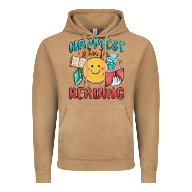 Happiest When I'm Reading Vintage Hoodie by MaliasSmallBusiness | Teevron