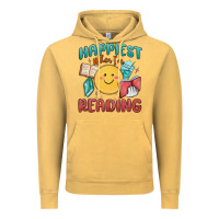 Vintage Mustard happiest when i'm reading Vintage Hoodie - MaliasSmallBusiness