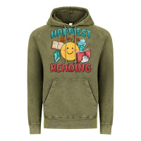 Vintage Olive happiest when i'm reading Vintage Hoodie - MaliasSmallBusiness