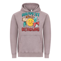 Vintage Zinc happiest when i'm reading Vintage Hoodie - MaliasSmallBusiness