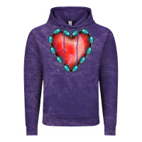 Cloud Purple Gemstone Red Heart Vintage Hoodie - Jasminsmagicworld
