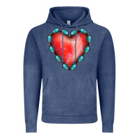 Vintage Denim Gemstone Red Heart Vintage Hoodie - Jasminsmagicworld