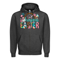 Charcoal Heather Happy Easter Nurse Easter Day Zipper Hoodie - HowdyJamesFarm
