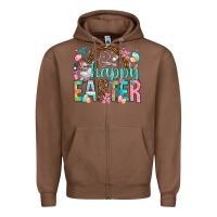 Chestnut Happy Easter Nurse Easter Day Zipper Hoodie - HowdyJamesFarm