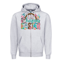 Heather Grey Happy Easter Nurse Easter Day Zipper Hoodie - HowdyJamesFarm