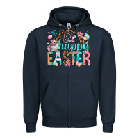 Navy Happy Easter Nurse Easter Day Zipper Hoodie - HowdyJamesFarm
