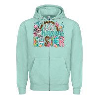 Seafoam Happy Easter Nurse Easter Day Zipper Hoodie - HowdyJamesFarm