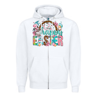 White Happy Easter Nurse Easter Day Zipper Hoodie - HowdyJamesFarm