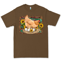 Cacao western farm chicken coop animals eggs sunflowers leopard serape woode Premium Tee - Artiststas
