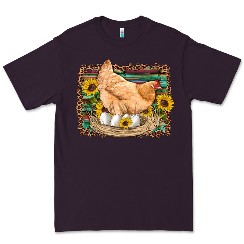 Western Farm Chicken Coop Animals Eggs Sunflowers Leopard Serape Woode Premium Tee by Artiststas | Teevron