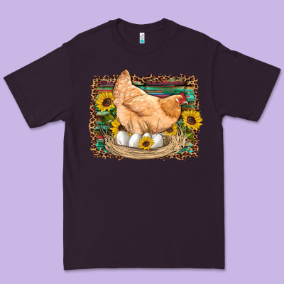 Western Farm Chicken Coop Animals Eggs Sunflowers Leopard Serape Woode Premium Tee Designed By Artiststas