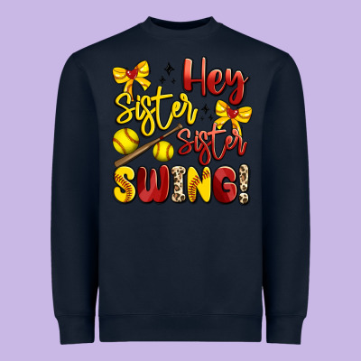 Hey Sister Sister Swing Softball Heavyweight Sweatshirt Designed By Artiststas