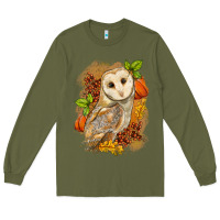 Army Green Fall Owl Long Sleeve Tee - LillyAllenDesigns