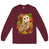 Burgundy Fall Owl Long Sleeve Tee - LillyAllenDesigns