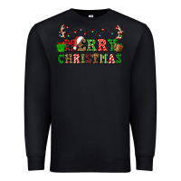 Black merry christmas Premium Sweatshirt - OliviaCreatesArt