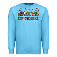 Ocean Blue merry christmas Premium Sweatshirt - OliviaCreatesArt