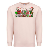 Pale Pink merry christmas Premium Sweatshirt - OliviaCreatesArt
