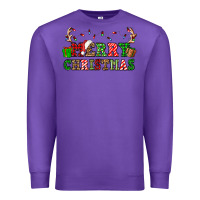 Purple merry christmas Premium Sweatshirt - OliviaCreatesArt