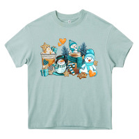 Arona winter snowman coffee cups Heavy Core Tee - AdoDesignShop