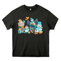 Asphalt winter snowman coffee cups Heavy Core Tee - AdoDesignShop