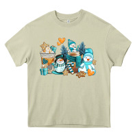 Mossy winter snowman coffee cups Heavy Core Tee - AdoDesignShop