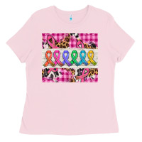 Western Colorfull Cancer Ribbon Ladies Tee | Teevron