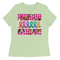 Matcha western colorfull cancer ribbon Ladies Tee - AdoDesignShop