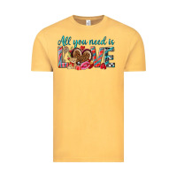 Vintage Mustard all you need is love Vintage Tee - NancyCooperArtShop