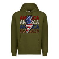 Army Green America with lightning bold Premium Hoodie - CowGirlArtShop