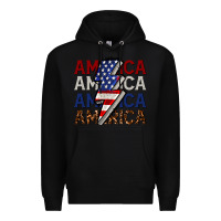 Black America with lightning bold Premium Hoodie - CowGirlArtShop