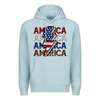 Blue Mist America with lightning bold Premium Hoodie - CowGirlArtShop