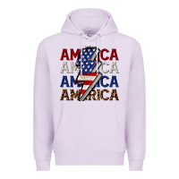 Lilac America with lightning bold Premium Hoodie - CowGirlArtShop