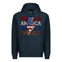 Navy America with lightning bold Premium Hoodie - CowGirlArtShop