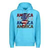 Ocean Blue America with lightning bold Premium Hoodie - CowGirlArtShop