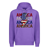 Purple America with lightning bold Premium Hoodie - CowGirlArtShop