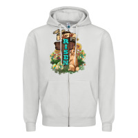 Dove Grey He is risen Bunny Cross Easter Day Zipper Hoodie - HowdyJamesFarm