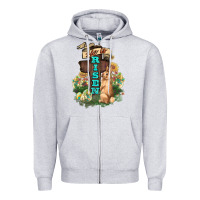 Heather Grey He is risen Bunny Cross Easter Day Zipper Hoodie - HowdyJamesFarm