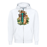 White He is risen Bunny Cross Easter Day Zipper Hoodie - HowdyJamesFarm
