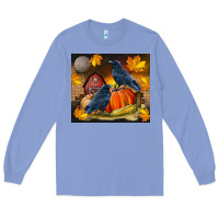 Colony Blue Fall Crow Long Sleeve Tee - LillyAllenDesigns