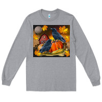 Heather Grey Fall Crow Long Sleeve Tee - LillyAllenDesigns