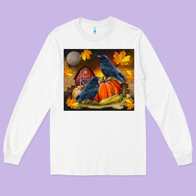 Fall Crow Long Sleeve Tee Designed By Lillyallendesigns