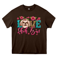 Chocolate Brown love shih tzus Heavy Core Tee - Artiststas