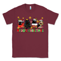 Burgundy meowy christmas cats Classic Tee - MaliasSmallBusiness