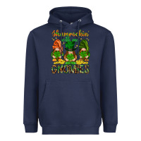 Navy Shamrockin' with my gnomies St. Patricks day Heavyweight Hoodie - HowdyJamesFarm