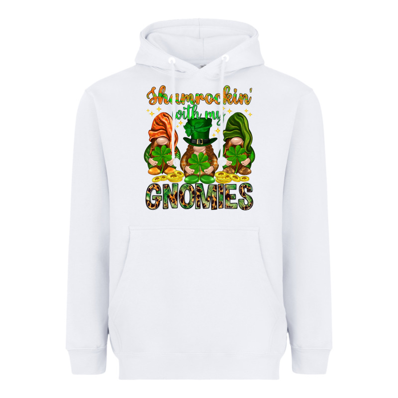 Shamrockin' With My Gnomies St. Patricks Day Heavyweight Hoodie by HowdyJamesFarm | Teevron