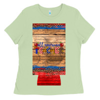 Matcha all american teacher 12 oz slim can cooler Ladies Tee - Artiststas
