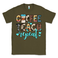 Army Green coffee teach repeat Classic Tee - JahusDesignShop