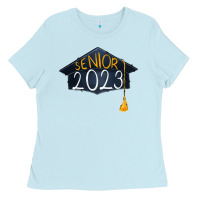Baby Blue Senior 2023 graduation png sublimation design down Ladies Tee - RanaPortraitStore